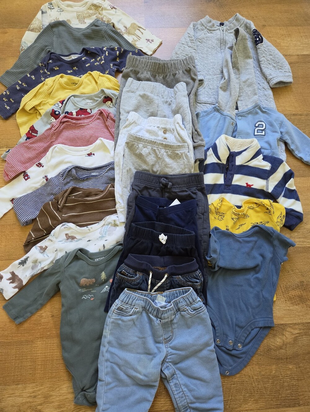 Carter's Baby Boy Lot - Bodysuits, Pants & More - Vehicles, Outdoors - 25 Pcs